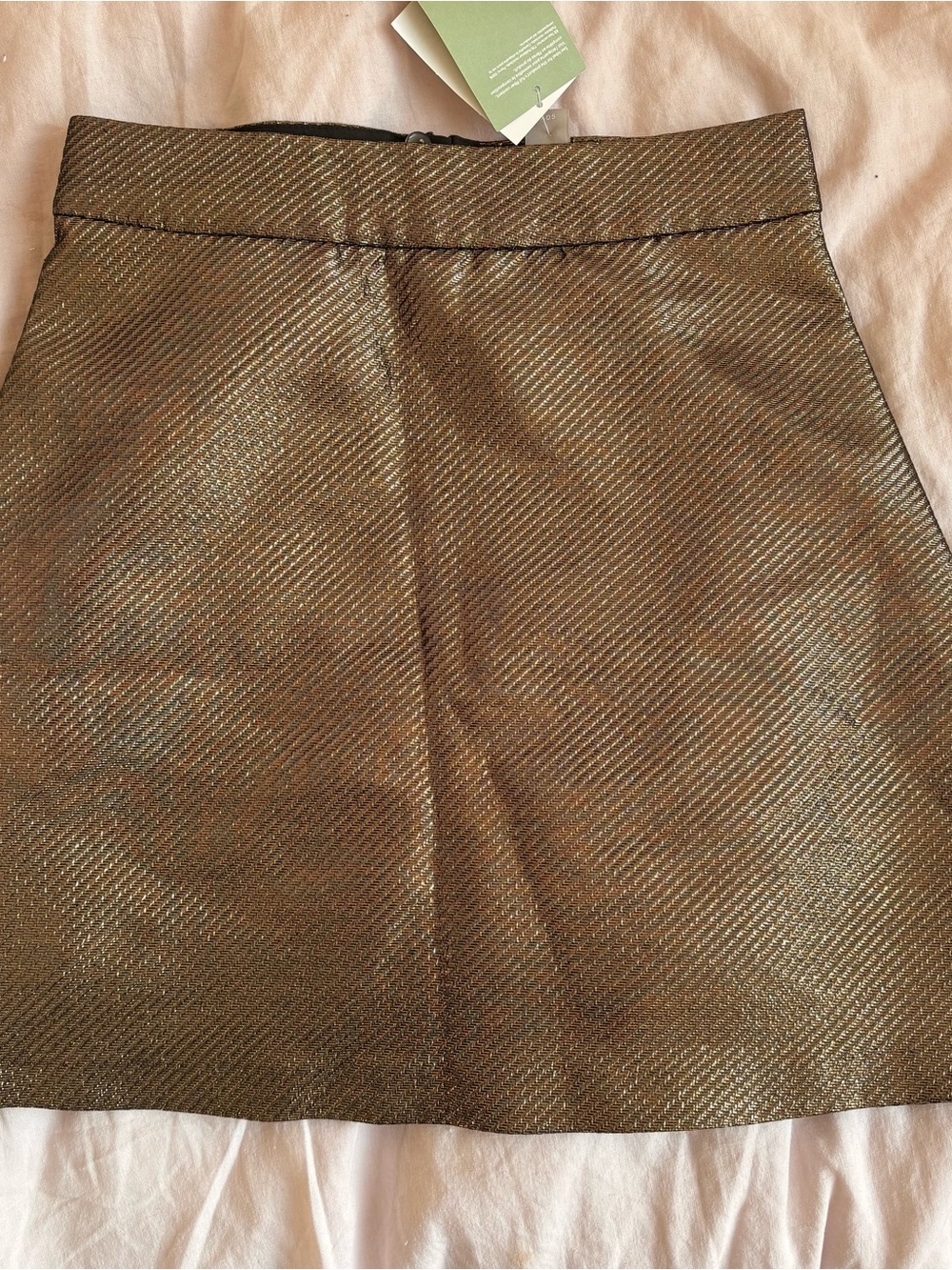 H&M Metallic Gold Mini Skirt